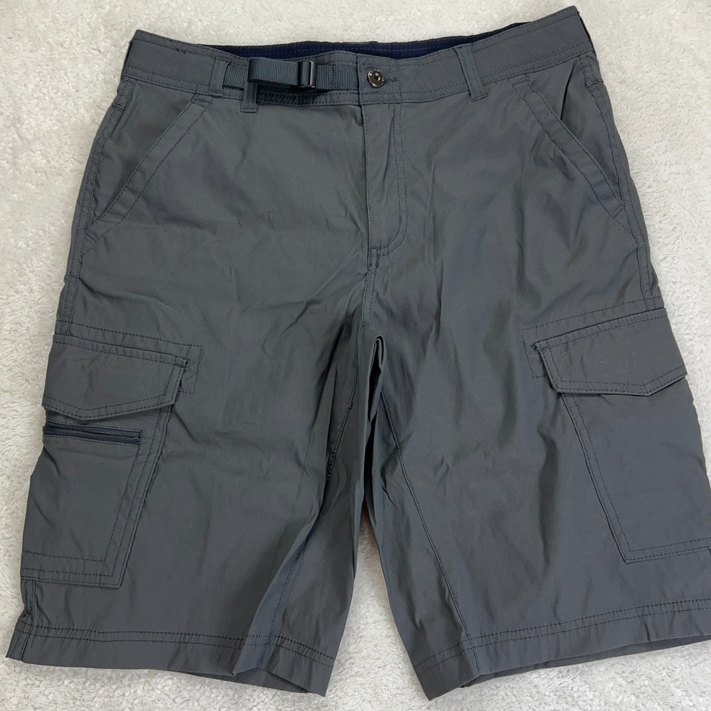 BC Clothing Utility Cargo Shorts Mens 32 Dark Gray Belt Comfort Stretch Outdoor